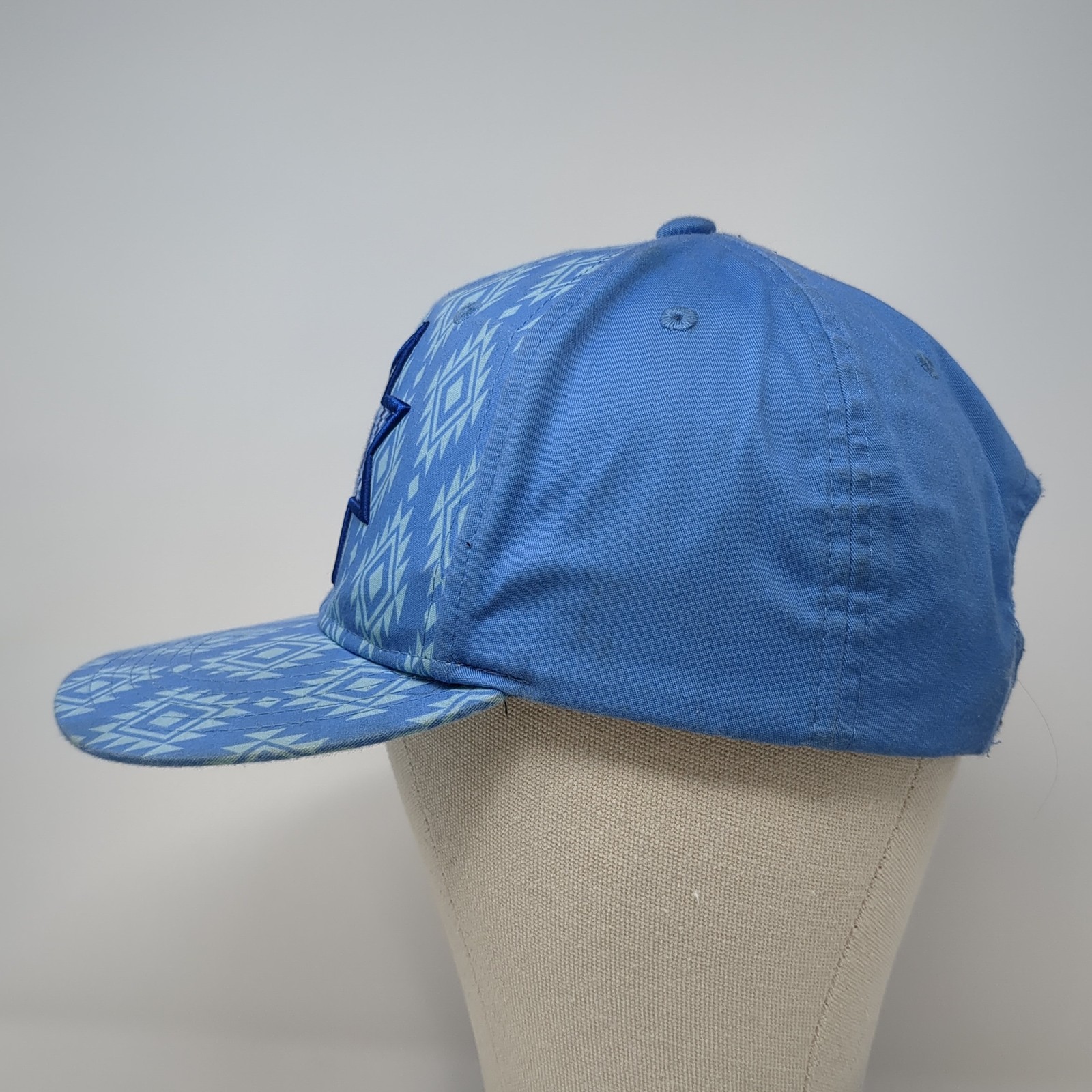 Geometric Pattern Snapback Cap Blue One Size Adju… - image 3