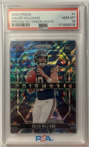2024 Panini Prizm Prizmatic Green Wave Prizm Caleb Williams #1 Rookie PSA 10