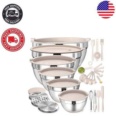 Versatile 26-Piece Mixing Bowls Set - Airtight, Non-Slip & Dishwasher Safe