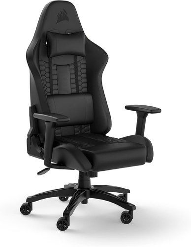 TC100 Relaxed-Rivestimento in Similpelle Gaming Chair, Nero - Foto 10 di 12