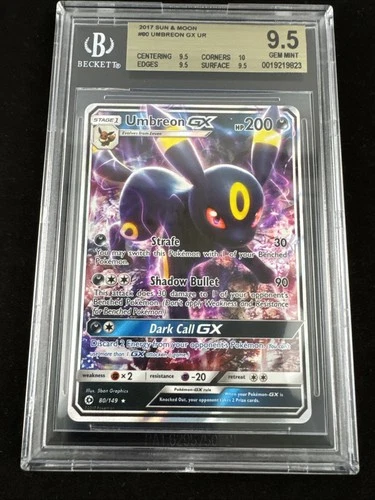 Pokemon Umbreon GX 80/149 SM Base Set Ultra Rare Holo Beckett BGS 9.5 GEM MINT