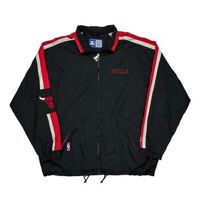 Chicago Bulls Starter Graphic Windbreaker - XL Schwarz Nylon