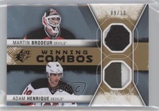 2014-15 SPx Winning Combos Gold 9/10 Adam Henrique Martin Brodeur #WC-BH HOF i9x