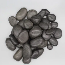 3 lb Polished Black River Stones – Home Decor, Crafts, Plants
