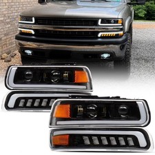 FOR 1999-2002 CHEVY SILVERADO 00-06 TAHOE SUBURBAN LED HEADLIGHTS SIGNAL LIGHTS