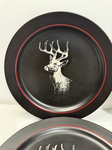 Canterbury Potteries Majestic Silhouette Deer Dinner Plates Set Of 4 - Picture 4 of 9