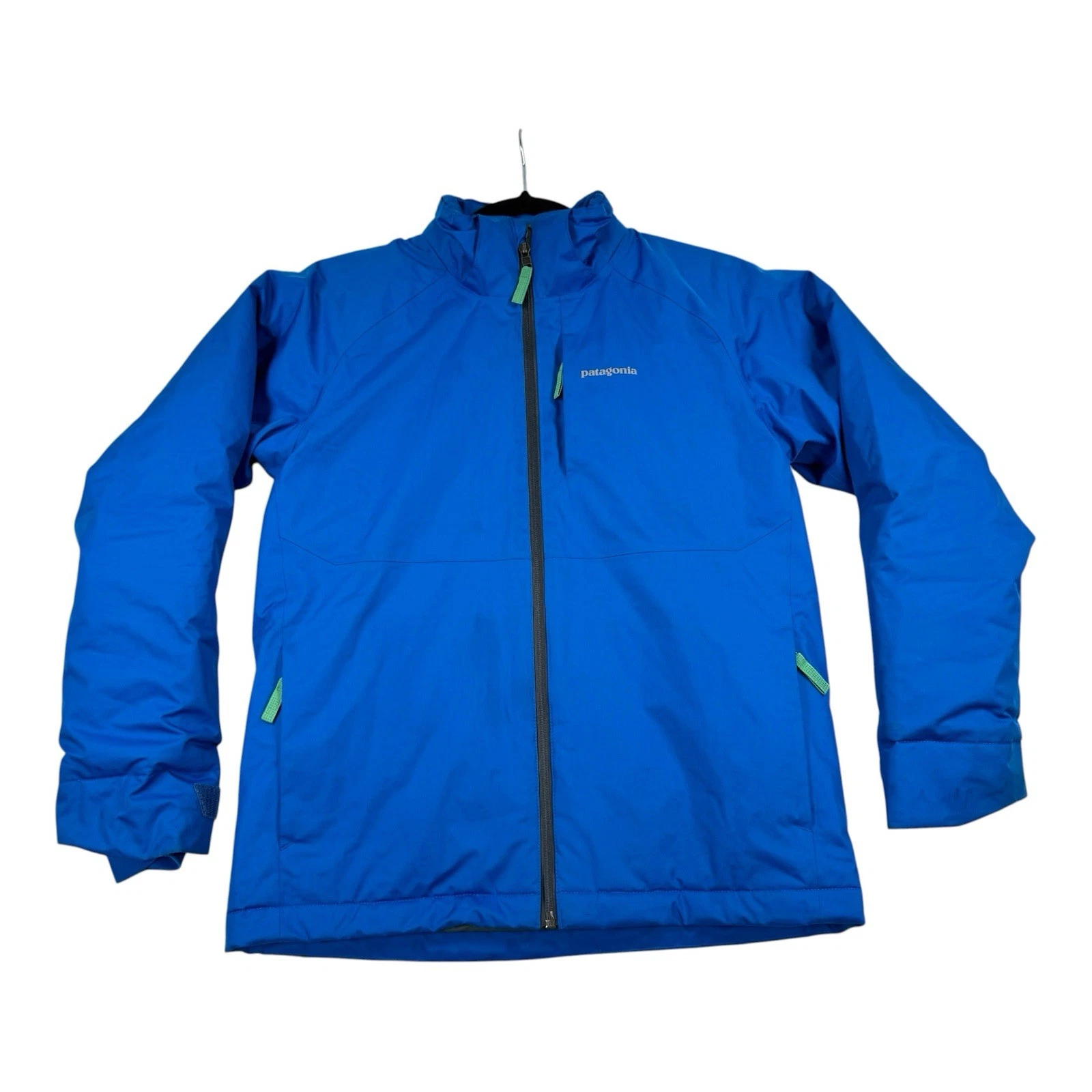 Patagonia Jacket Boys 12 Blue Snowshot Insulated H2NO Zip Outdoor Hiking Snow