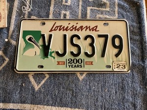 Louisiana LA License Plate February 2023 “200 Years” VJS379