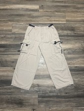 Vintage Y2K Skater Cargo Baggy Rave Trans Nine Pants Mens 34x32 32x29 Tan