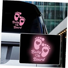 High Intensity Reflective Baby on Board Car Sticker Waterproof Cute Pink