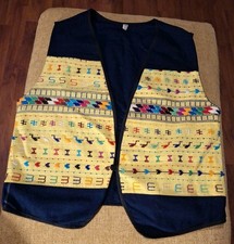 Guatemalan huipil Vest Small Unisex style Aztec Embroider Western SANTA FE Style