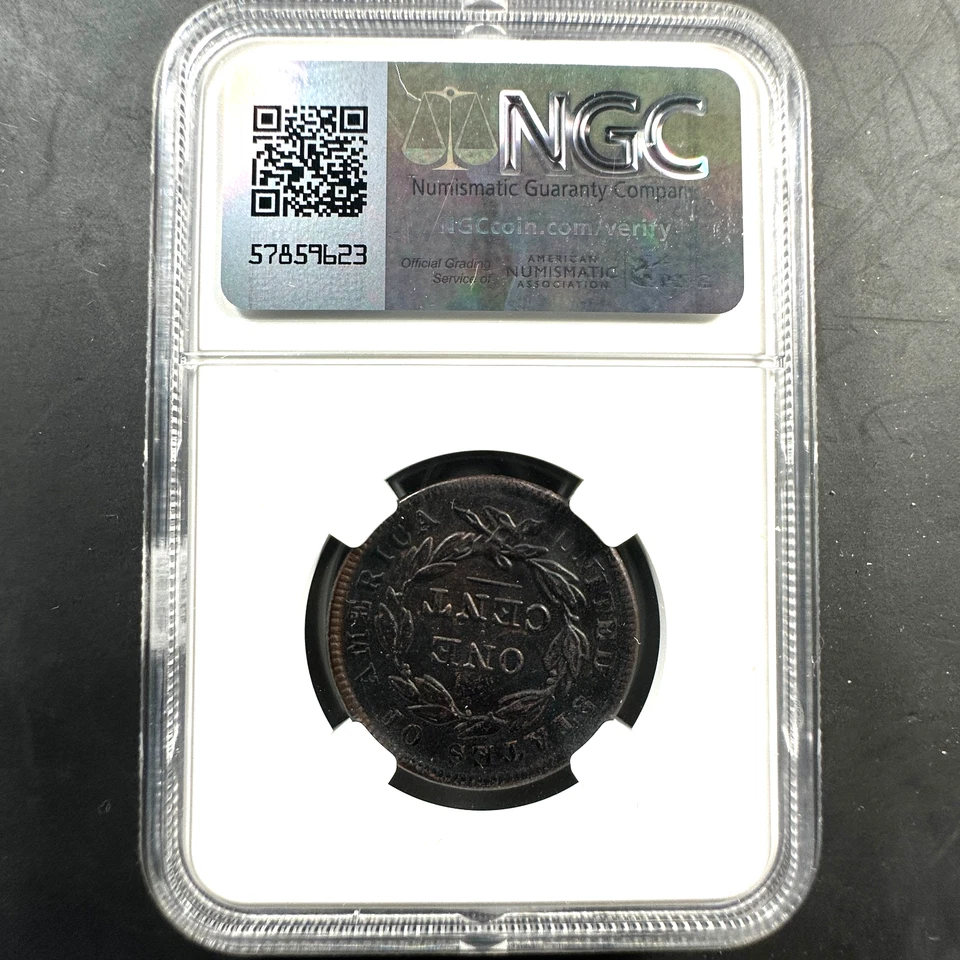 1838 1C Coronet Head Cent NGC, AU Details, Environmental Damage (85379) - Image 2 of 2