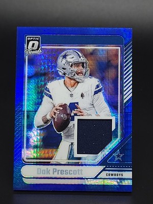 2024 Donruss Optic #DTB-DPT Dak Prescott Donruss Threads Blue Hyper Color Match