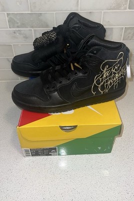 Nike SB Dunk High Pro QS Faust Black Metallic Gold DH7755-001 Men s Size 8.5