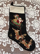 18x6.5  - I HAVE 75 Needlepoint Christmas Stockings - Santa Reindeer