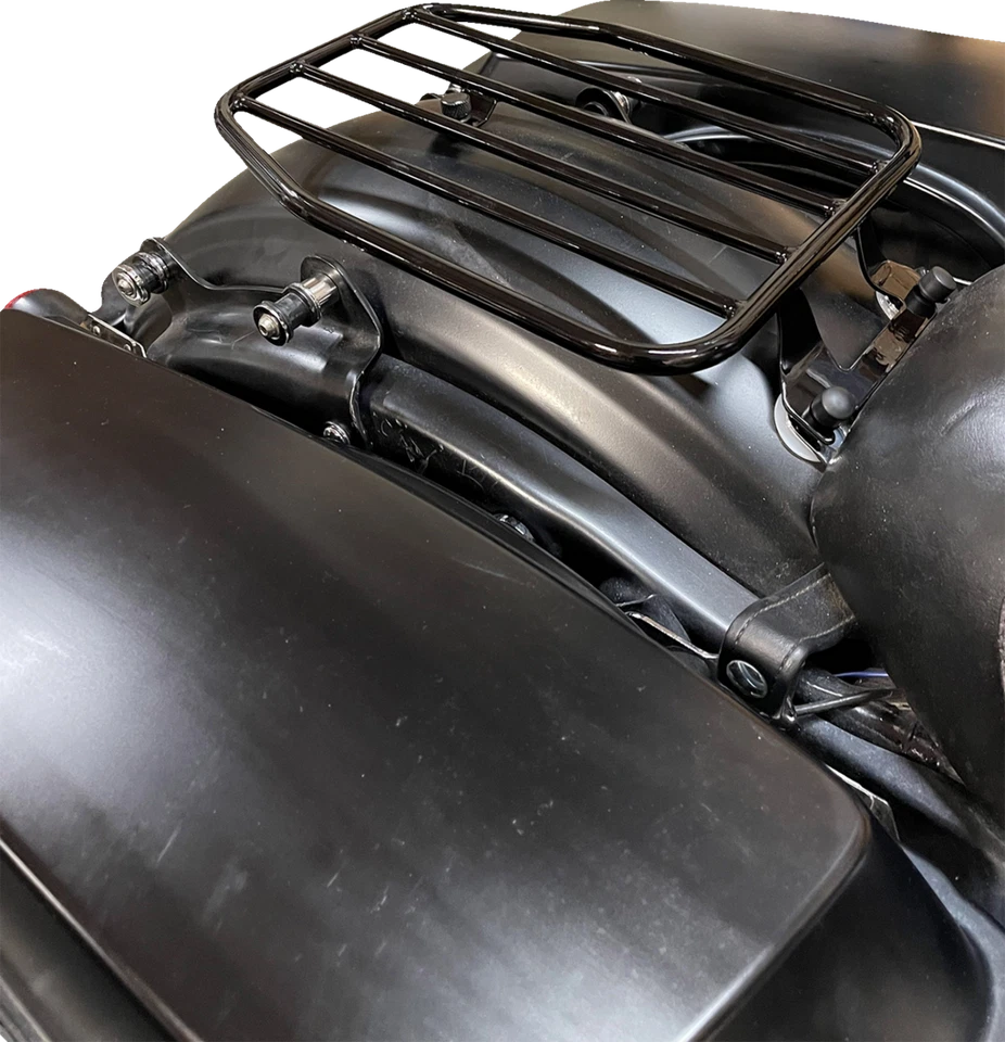 MOTHERWELL MWL-462-GB Solo Luggage Rack - Gloss Black 97-06 Road King FLHR - Image 3 of 3