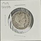 1909 BARBER Silver Quarter Philadelphia Mint USA Rare Collector Coin