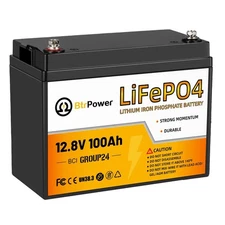 12V 100Ah LiFePO4 Battery Pack Lithium Iron Phosphate for RV Marine Solar System
