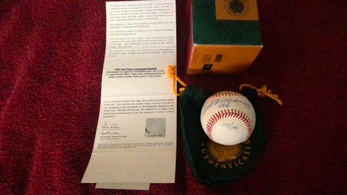 Ted Williams Autographed Baseball With -.406/1941 - Bobby Brown American League