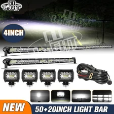 52'' LED Light Bar + 22'' + 4" Pods Combo Kit for Jeep Wrangler JK TJ JT Patriot