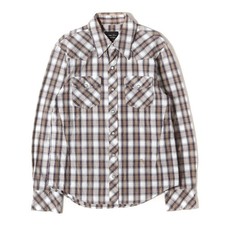 NUMBER (N)INE Nine Shirt Purple Beige Sz:3 05AW THS Glitter Check Used BEEG-0