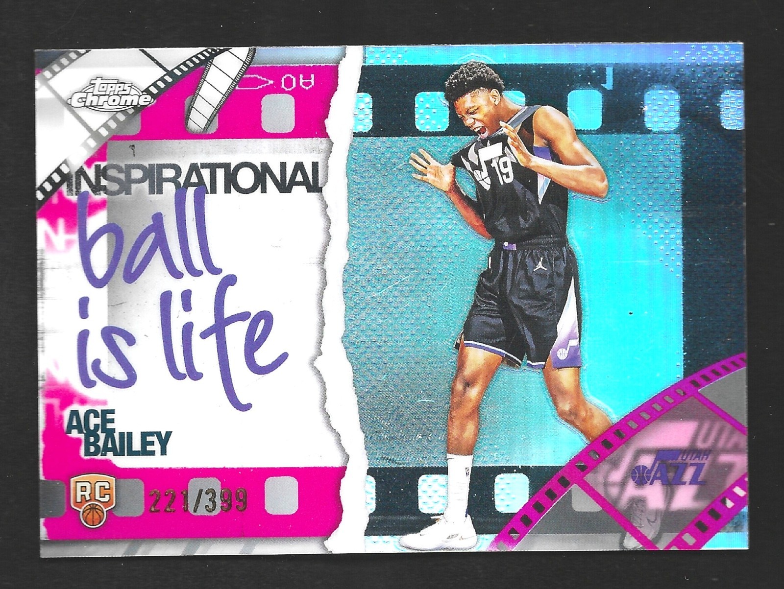 2025-26 Topps Chrome Ace Bailey Inspirational Magenta Refractor 221/399 Jazz
