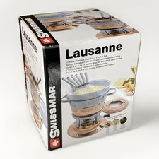 NEW! Swissmar Lausanne 11 Pc. Fondue Set Copper Stainless Ceramic F66415