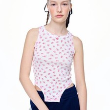 Floral Pink Sleeveless Body Suit Top