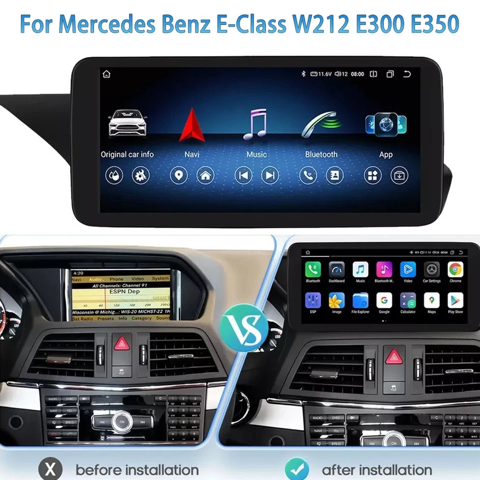 10.25"Car GPS Radio Stereo Android Auto For Mercedes Benz E-Class W212 E300 E350 - Image 2 of 4