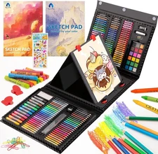 VigorFun Art Supplies, 240-Piece Art Set Crafts Drawing Kits with Double Sided T