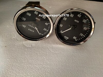 Smiths Kopie 100mm Tachometer 140-0 Kmh Anti Uhr Mit 0-80RPM Uhr Weise BC