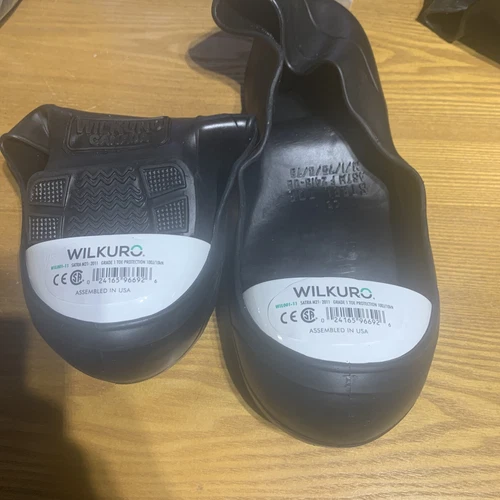 Wilkuro Safety Toes Steel Toe Cap Slip-On Non-Slip Natural Rubber Small-White