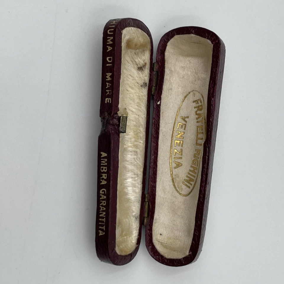 Antique French Cigarette Amber Leather Case Pipe Cigar Fratelli Brothers Italy - Image 4 of 4