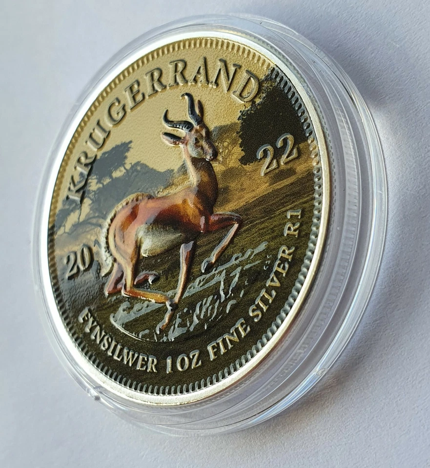1 UNZE 999 SILBER - AFRIKA KRÜGERRAND / SPRINGBOCK - SILBERMÜNZE -SILBERBARREN  - Bild 2 von 4