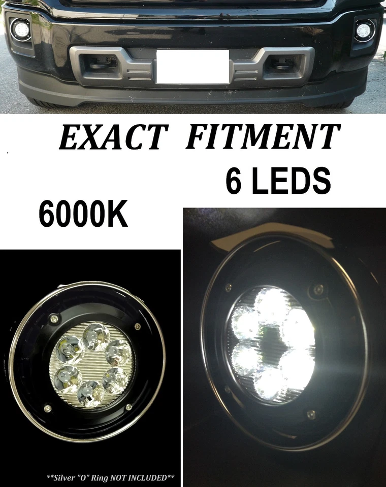 CLEAR LED REPLACEMENT FOG LIGHTS FOR 2014 15 16 GMC Sierra 1500 2500HD 3500HD Foto 2 de 4