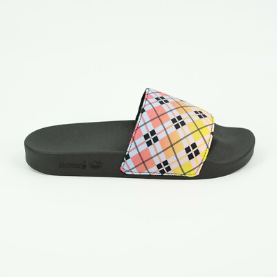Adidas Adilette Slides \'Plaid\' GW6091 Comfort Slip-On Sandals size 8 - 13 6048624_Black_White_Black main image 4