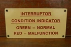 Vintage Original Interruptor Condition Indicator Porcelain Advertising Sign