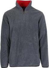 Gray Quarter-Zip Fleece Pullover