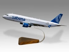 Airbus A320 Sabena Desk Wood Airplane New Model Small Scale 1/130