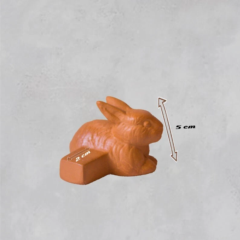 Set 3 Terra Cotta Pot Feet – Rabbit Clay Pot Risers – Handmade Clay Plant Stands - Image 3 of 4