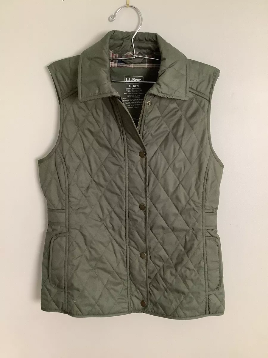 EUC LL Bean Olive Green Quilted Riding Vest Adjustable Lightweight Women's  Sz XS | eBay