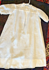 VTG LONG WHITE BABY GOWN, BATISTE, TUCKS, LACE, EMBROIDERY, HAND MADE PHILLIPINE
