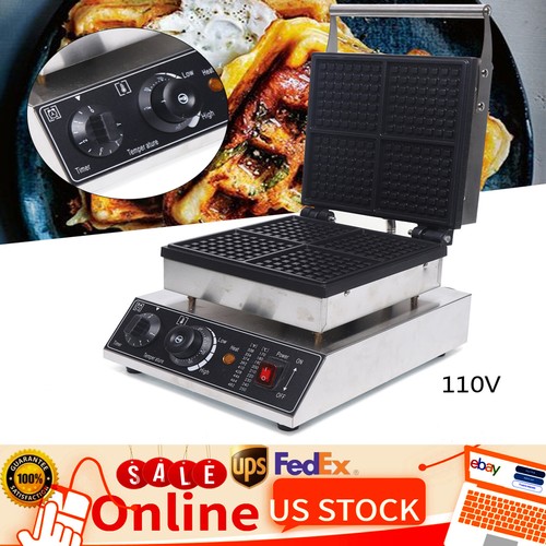 Commercial Electric Waffle Maker Nonstick Belgian Waffle Baker Baking Machine