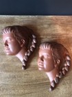 MCM Achatit Cortendorf Terra Cotta Wall Masks Set Of 2 READ