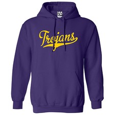 Trojans Script HOODIE | High School Sports Team Spirit Jersey Hooded Sweatshirt