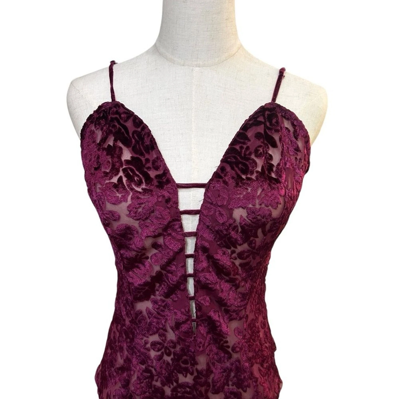 UNDERCOVER Abito Slip Vintage Victoria’s Secret Taglia M Viola Maglia Lingerie Etichetta Oro