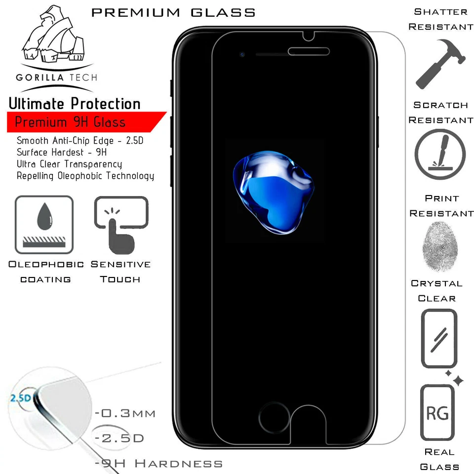 Gorilla Tech iPhone SE 2020 Premium Invisible Glass Screen Protector Ultra Clear - Image 2 of 4