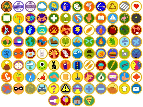 100 Wilderness Explorer Stickers Sheet Collection, Adventure Badges and Patches - Picture 2 of 2