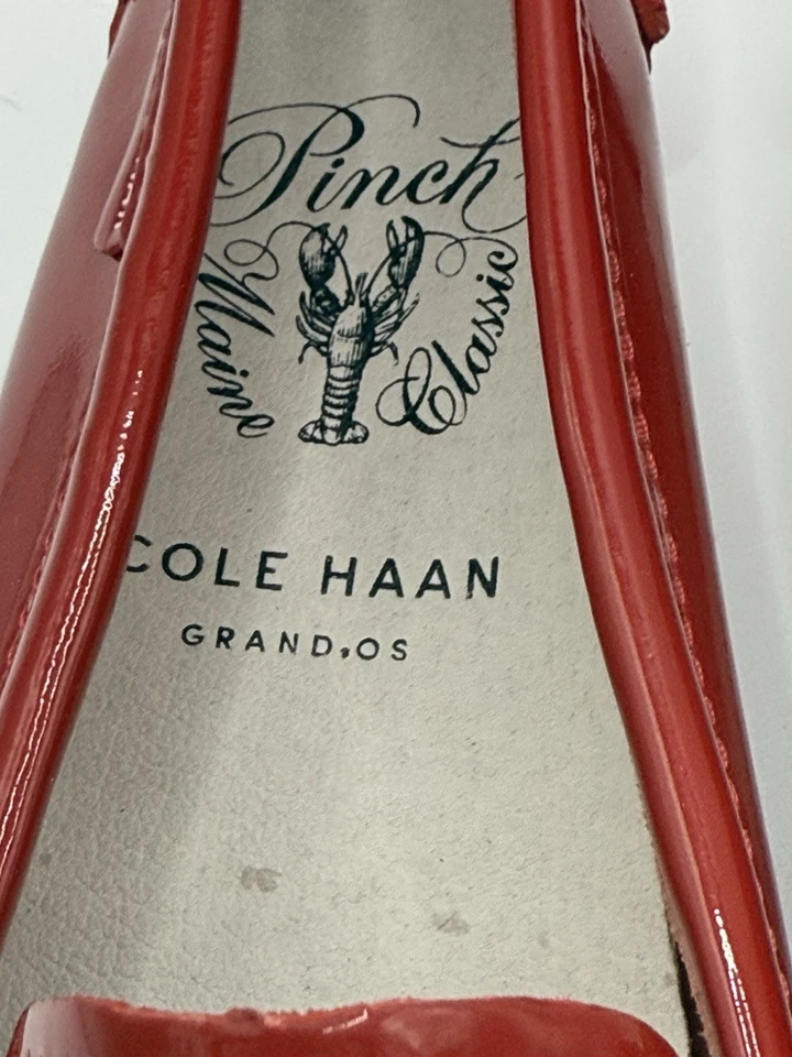 Mocasín Cole Haan Pinch Maine clásico 6,5 rojo Pantend cuero Pennie usado  Foto 2 de 4