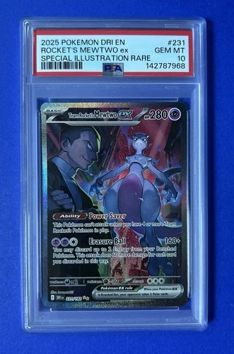 2025 Pokémon Dri En Rocket’s MewTwo ex Special Illustration Rare #231 PSA 10